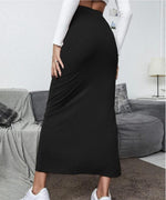 Women's High-Waisted Simple Midi Skirt