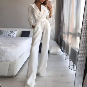 Women’s Spring Slim Fit Jumpsuit Solid Color Elegant Long Sleeve Bodysuit