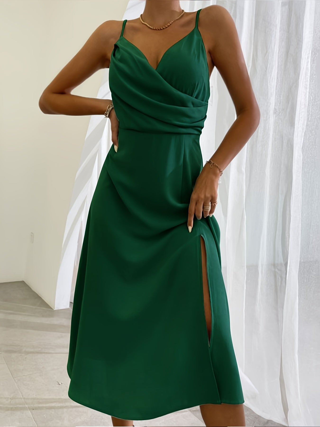 Women’s Midi Slip Dress Irregular Hem Summer Spaghetti Strap Floral Casual Dress