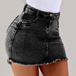 Women’s High Waist Denim Pencil Skirt Sexy Slim Fit Casual Jeans Skirt