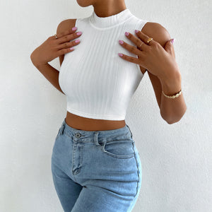 Women's Stretch Cropped Top – White