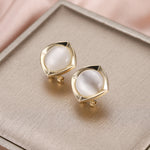 High-End Gold Floral Earrings – 14K Gold Plated Opal & Zircon Retro Luxury Earrings for Women