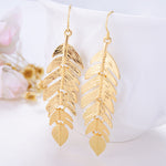 Tassel Leaf Long Earrings for Women – European & American Fashion Geometric Gold Dangle Earrings