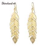 Tassel Leaf Long Earrings for Women – European & American Fashion Geometric Gold Dangle Earrings