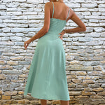 Women’s Midi Slip Dress Irregular Hem Summer Spaghetti Strap Floral Casual Dress