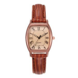 Women’s Classic Quartz Watch – Elegant Oval Dial Faux Leather Strap Casual Wristwatch
