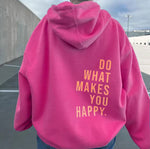 Women's Loose Fit Printed Sports Hoodie