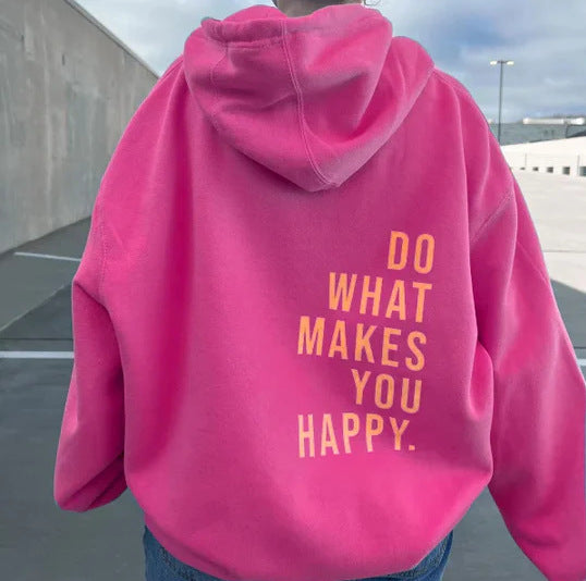 Women's Loose Fit Printed Sports Hoodie