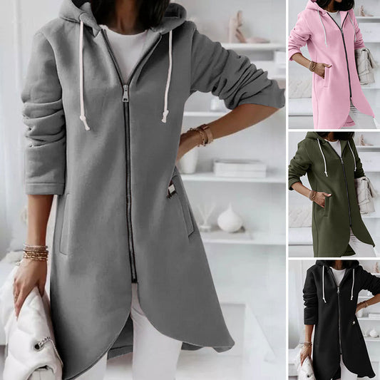 Women’s Zip Up Hoodie Loose Fit Long Sleeve Casual Jacket with Hood
