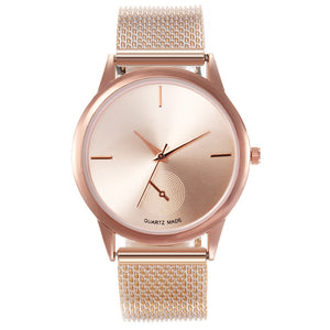 Women’s Quartz Watch – Creative Minimalist Mesh Plastic Strap Fashion Wristwatch