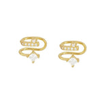 S925 Sterling Silver Geometric Clip Earrings – Premium Diamond Inlay Earrings for Women