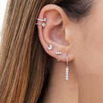 S925 Sterling Silver Geometric Clip Earrings – Premium Diamond Inlay Earrings for Women