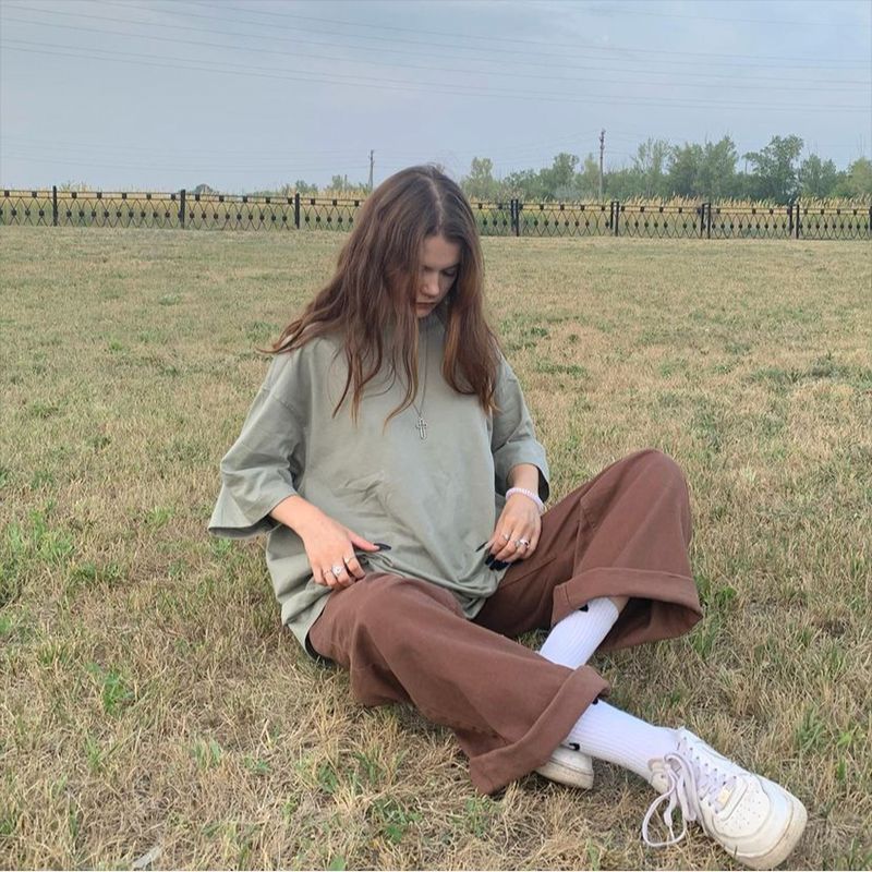 Women's Retro Brown Straight-Leg Jeans