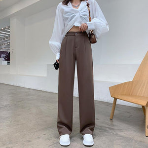 Women's Wide-Leg Pants – Spring's Effortless Elegance (Black & Brown)