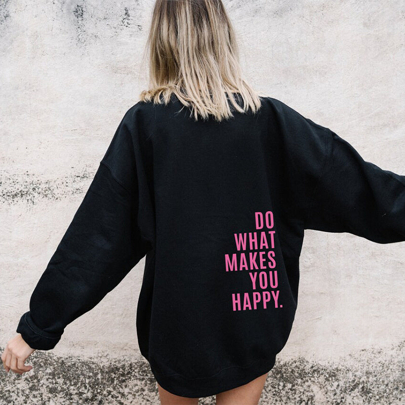 Women's Loose Fit Printed Sports Hoodie