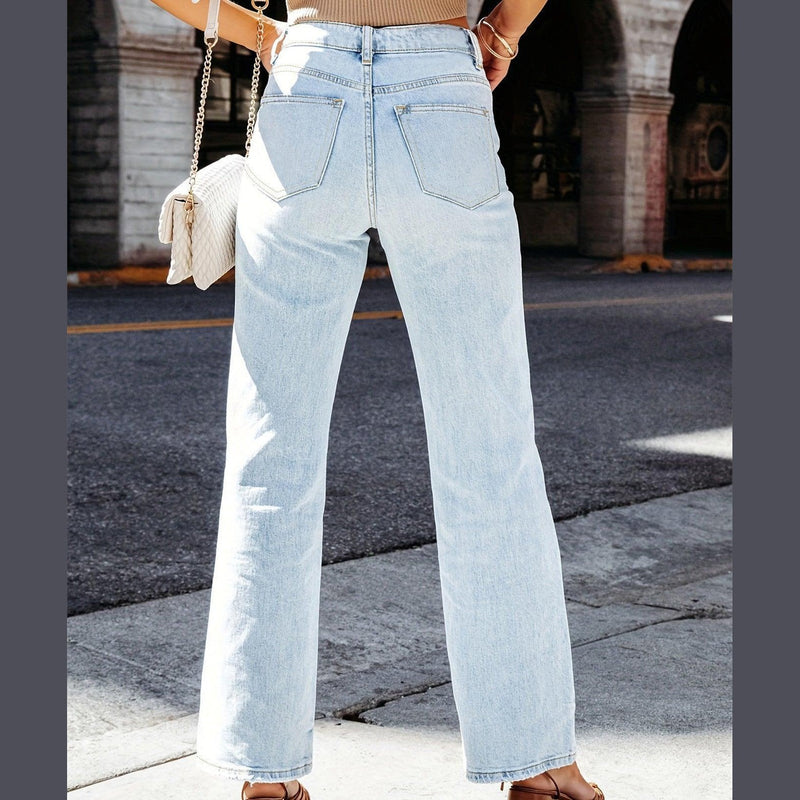 Women's Wide-Leg Jeans – Light Blue