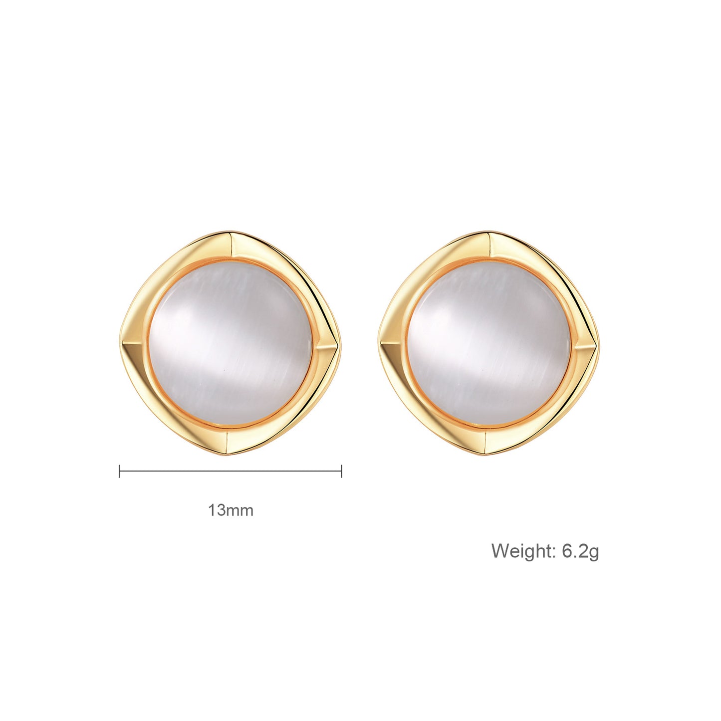 High-End Gold Floral Earrings – 14K Gold Plated Opal & Zircon Retro Luxury Earrings for Women