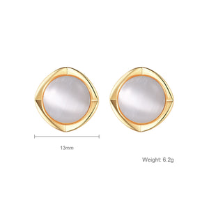 High-End Gold Floral Earrings – 14K Gold Plated Opal & Zircon Retro Luxury Earrings for Women