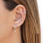 S925 Sterling Silver Geometric Clip Earrings – Premium Diamond Inlay Earrings for Women