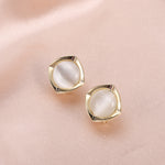 High-End Gold Floral Earrings – 14K Gold Plated Opal & Zircon Retro Luxury Earrings for Women