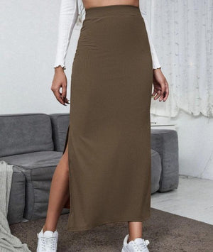 Women's High-Waisted Simple Midi Skirt