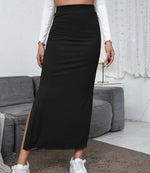 Women's High-Waisted Simple Midi Skirt