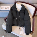 Women's Cotton Padded Winter Coat – Black, Khaki, Red & White