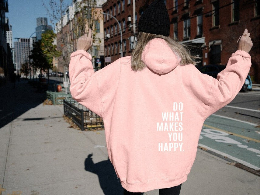 Women's Loose Fit Printed Sports Hoodie