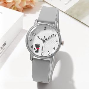 Women’s Silicone Strap Quartz Watch – Casual Student Minimalist Wristwatch